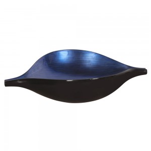Latitude Run Cobalt Blue Wood Decorative Bowl LATT6726